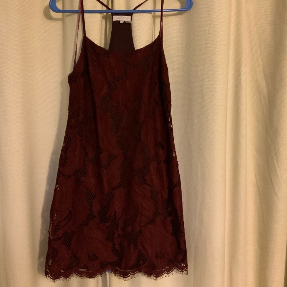 Maroon Lace Dress